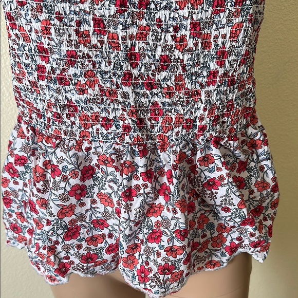 No Boundaries- Floral Red and White Women's Top - Picture 3 of 7